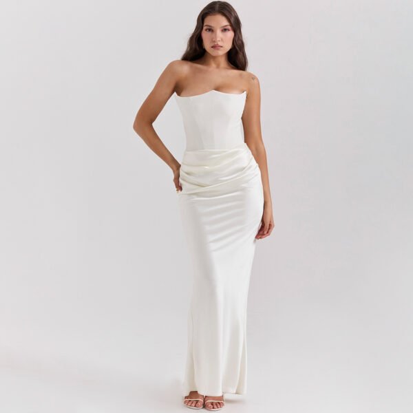 Slim Tube Top Long Dress Sexy Fashion Bandeau Backless Party Evening Dresses For Women Clothing - Image 9