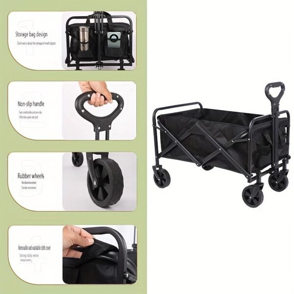 Heavy-duty Folding Multi-functional Camping Trolley - Multi-functional Camping And Beach Trolley - Durable Folding Design, Suitable For Outdoor Adventures, Garden Picnics - Image 5