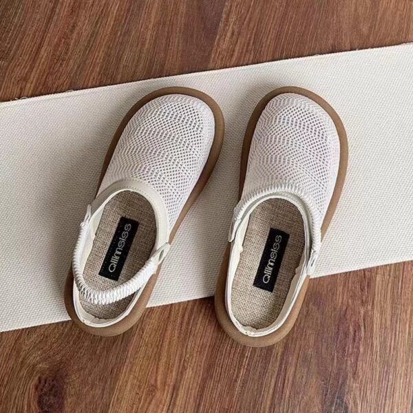 Soft Bottom Closed Toe Breathable Mesh Slip-on Hole Shoes - Image 2