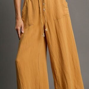 Umgee USA Umgee Full Size Rope Drawstring Wide Leg Pants Plus Size