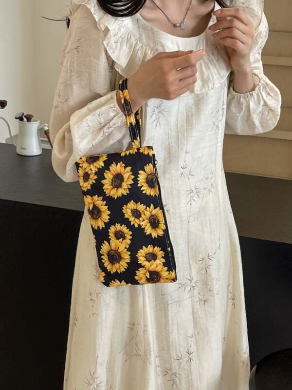 Yeppi Sunflower Print 3-Piece Canvas Bag Set - Image 2
