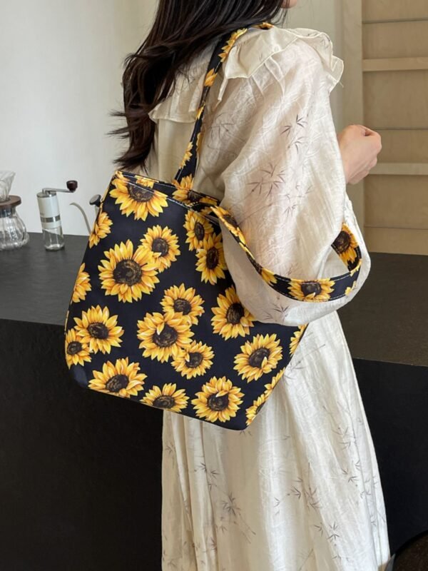 Yeppi Sunflower Print 3-Piece Canvas Bag Set - Image 3