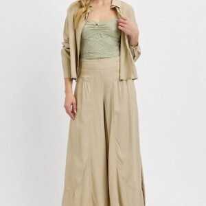 RISEN RISEN Shirring Detail Wide Leg Pants