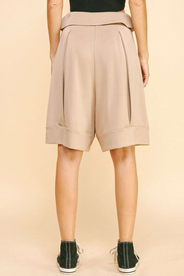 Davi & Dani Fold Over Waist Band Strap Detail Short - Image 4