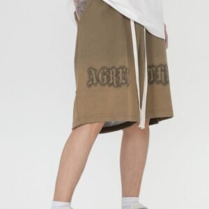 Sleek Edge Men's Letter Print Drawstring Shorts