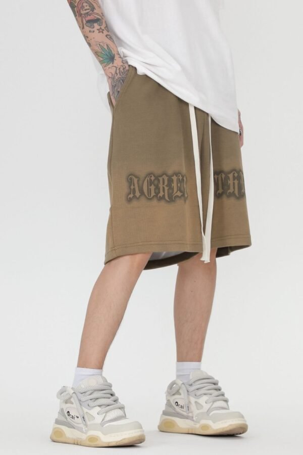 Sleek Edge Men's Letter Print Drawstring Shorts