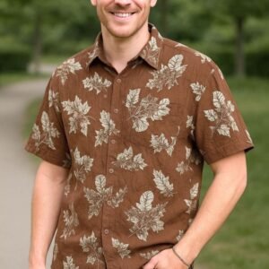 Sleek Edge Men's Printed Oversized Button-Down Shirt