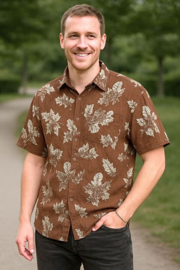 Sleek Edge Men's Printed Oversized Button-Down Shirt