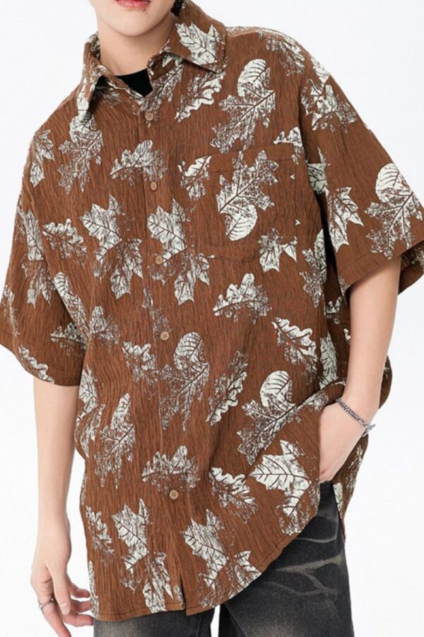 Sleek Edge Men's Printed Oversized Button-Down Shirt - Image 2