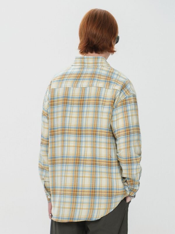 Sleek Edge Men's Plaid Button Down Long Sleeve Shirt - Image 2