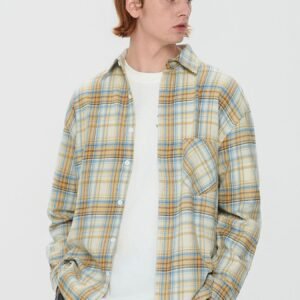 Sleek Edge Men's Plaid Button Down Long Sleeve Shirt