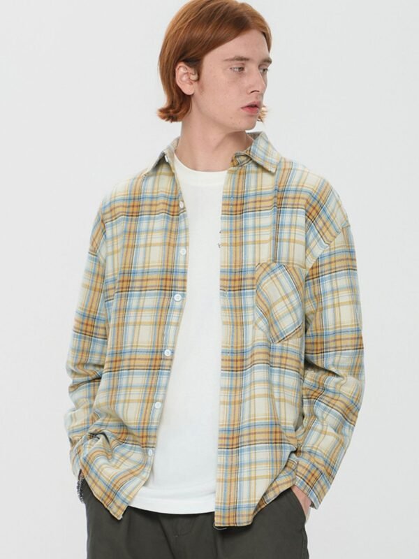 Sleek Edge Men's Plaid Button Down Long Sleeve Shirt