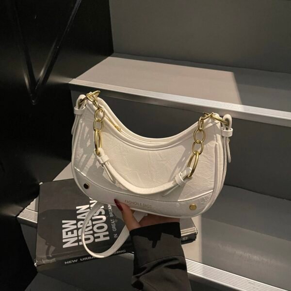 Leather Crescent Shoulder Bag - Image 3