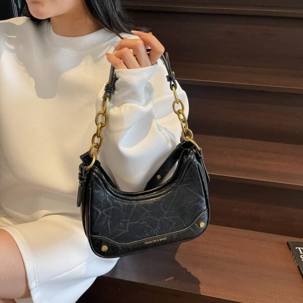 Leather Crescent Shoulder Bag - Image 2