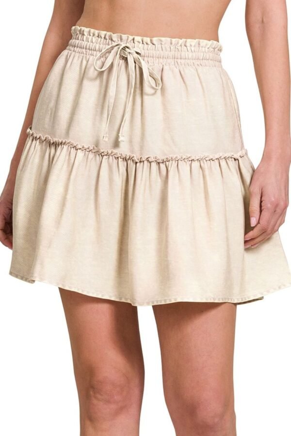 Tencel Washed Tiered Mini Skirts