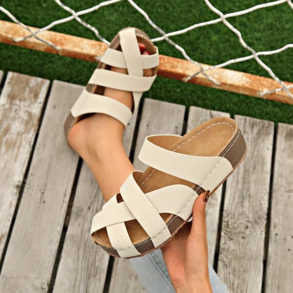 Classy Ballet Flats Round Toe Platform Sandals - Image 2