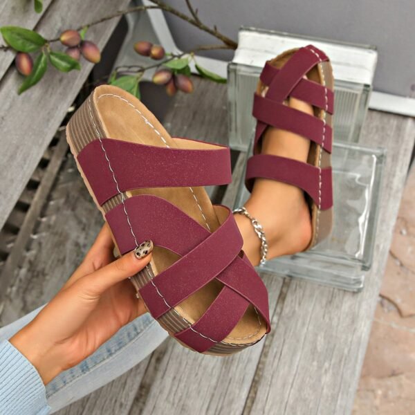 Classy Ballet Flats Round Toe Platform Sandals - Image 3