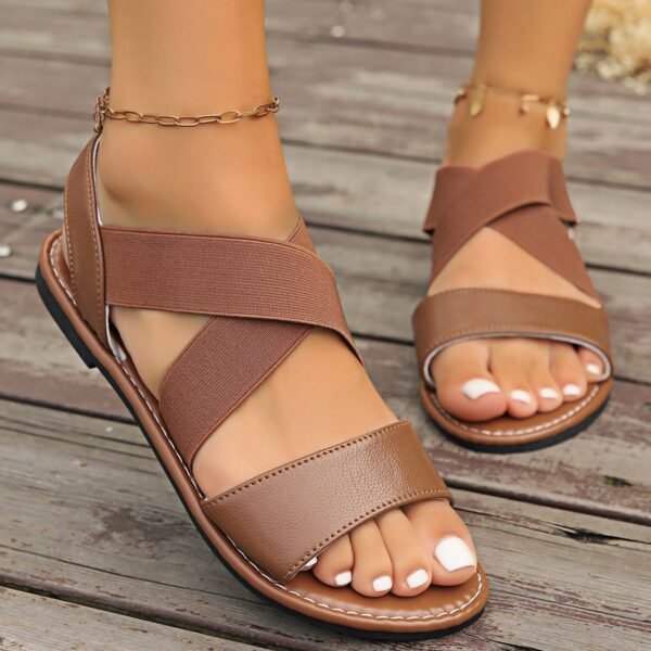 Classy Ballet Flats Open Toe Flats Sandals - Image 3