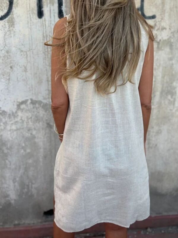 Full Size Notched Sleeveless Mini Dress Plus Size - Image 2
