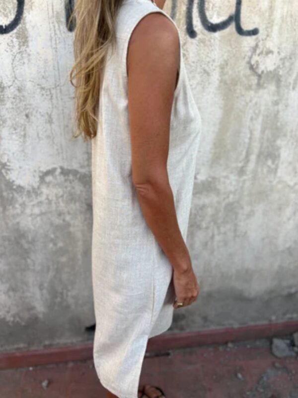 Full Size Notched Sleeveless Mini Dress Plus Size - Image 3