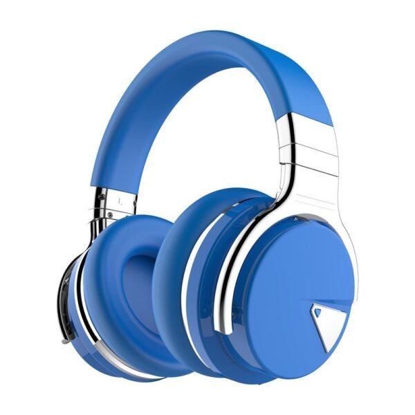 E7 Active Noise Cancelling Bluetooth Over-ear Headphones，Blue - Image 2