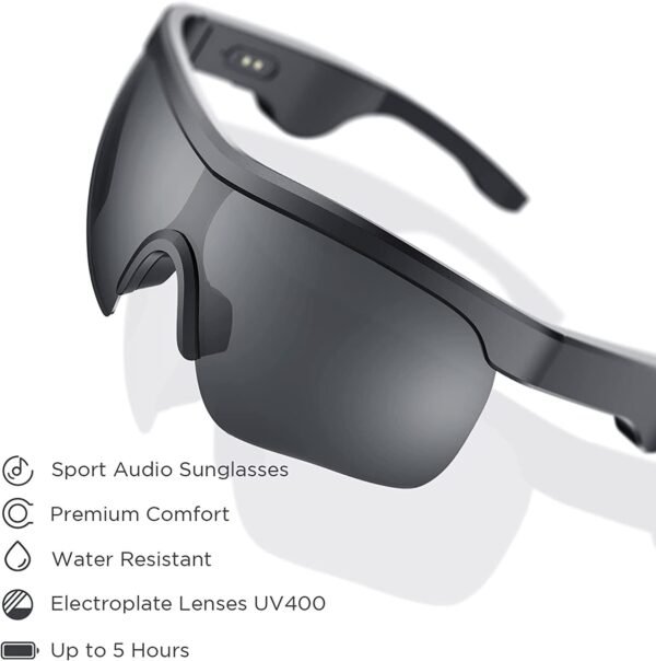 Cowin Sound Shades Smart Audio Sports Sunglasses, Black - Image 5