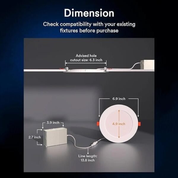 Wi-Fi Smart Canless Recessed Lighting 6 inch 4 PCS - Image 3