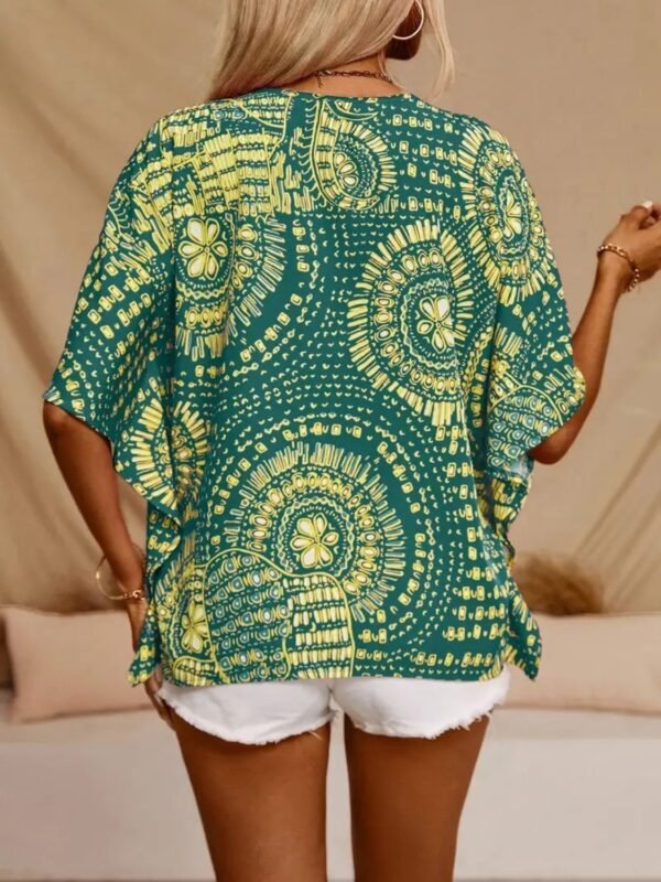 MeadowGlow Printed V-Neck Half Sleeve Top - Image 6