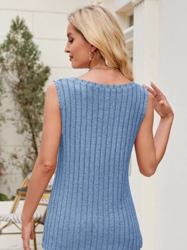 LA Miere Ribbed Round Neck Tank - Image 4