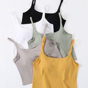 Mapha Scoop Neck Cropped Cami with Chest Pads