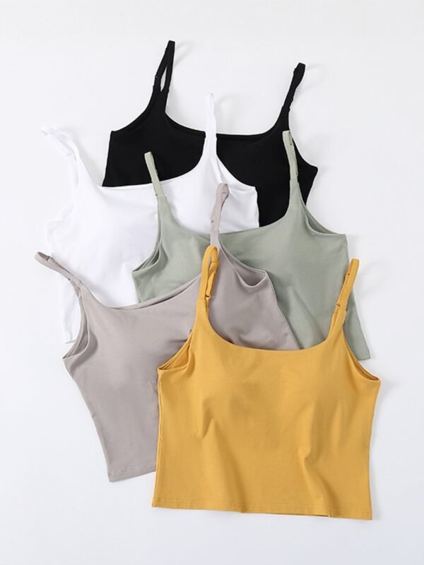 Mapha Scoop Neck Cropped Cami with Chest Pads