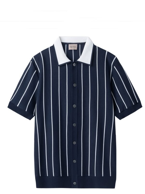 Full Size Striped Button Up Top Plus Size - Image 2