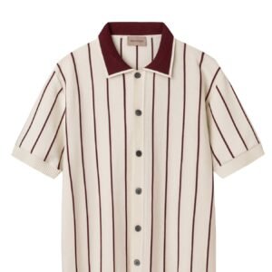 Full Size Striped Button Up Top Plus Size