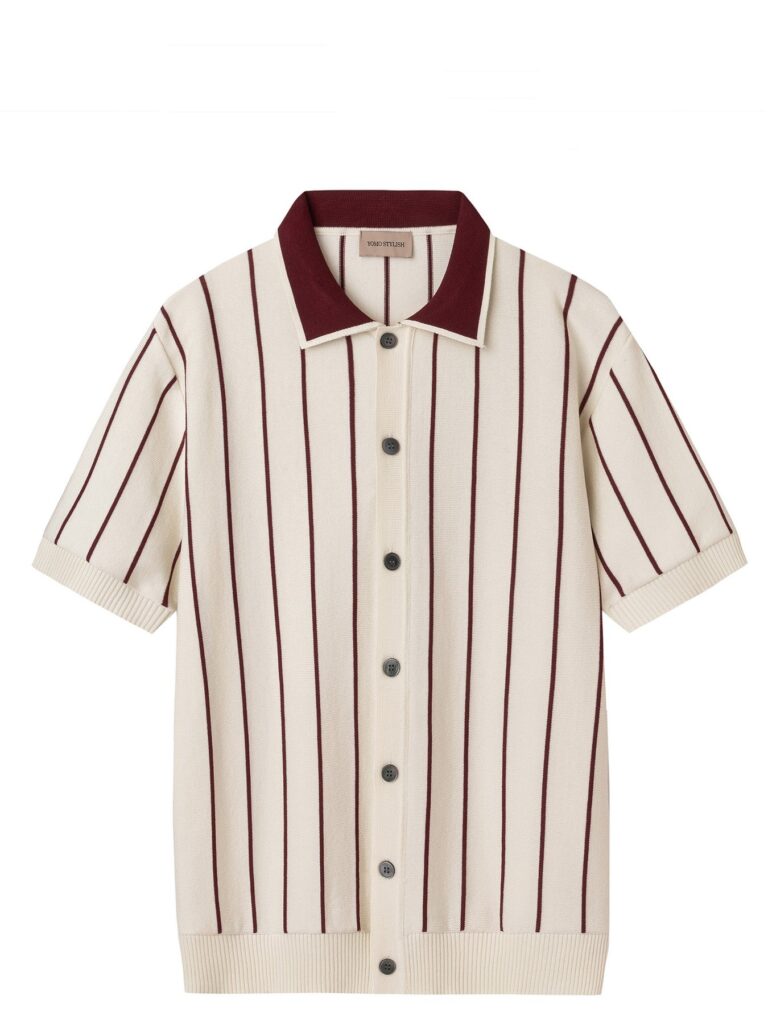 Full Size Striped Button Up Top Plus Size