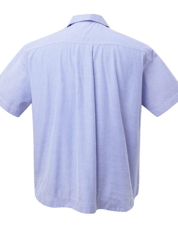 TrendMaster Men's Buttone Down Short Sleeve Striped Shirt - Image 4