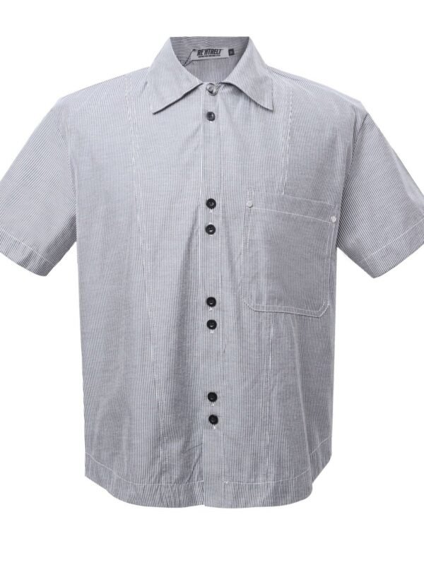 TrendMaster Men's Buttone Down Short Sleeve Striped Shirt