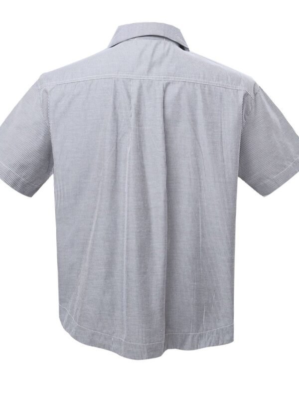 TrendMaster Men's Buttone Down Short Sleeve Striped Shirt - Image 2