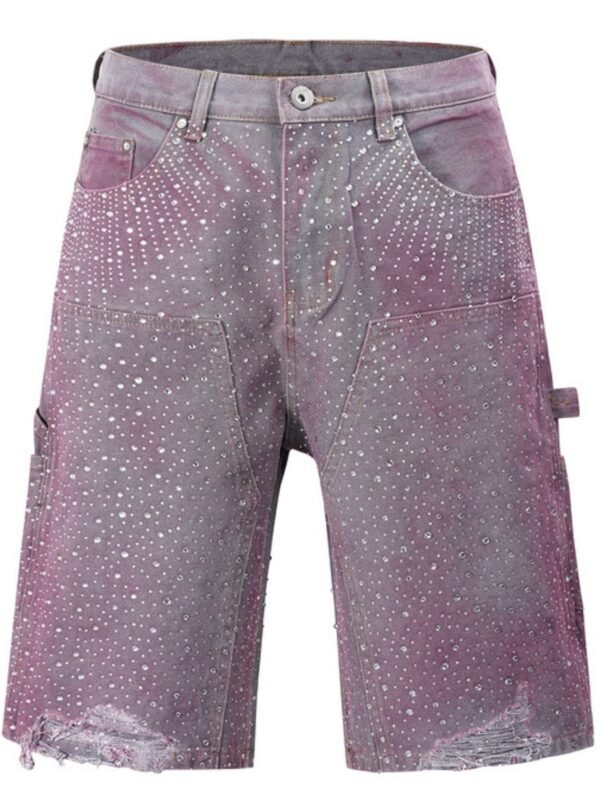 Men's Rhinestone Shorts with Pockets - Image 2