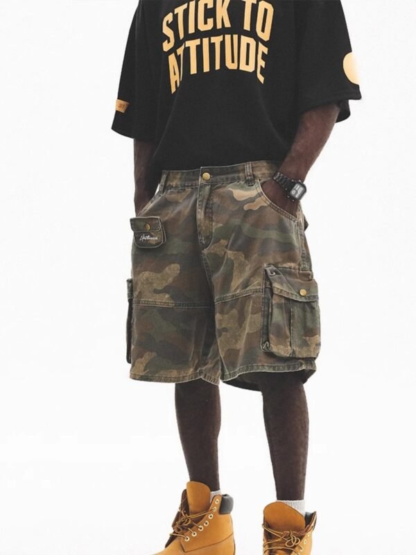 EliteGear Men's Plus Size Camo Cargo Shorts with Multiple Pockets