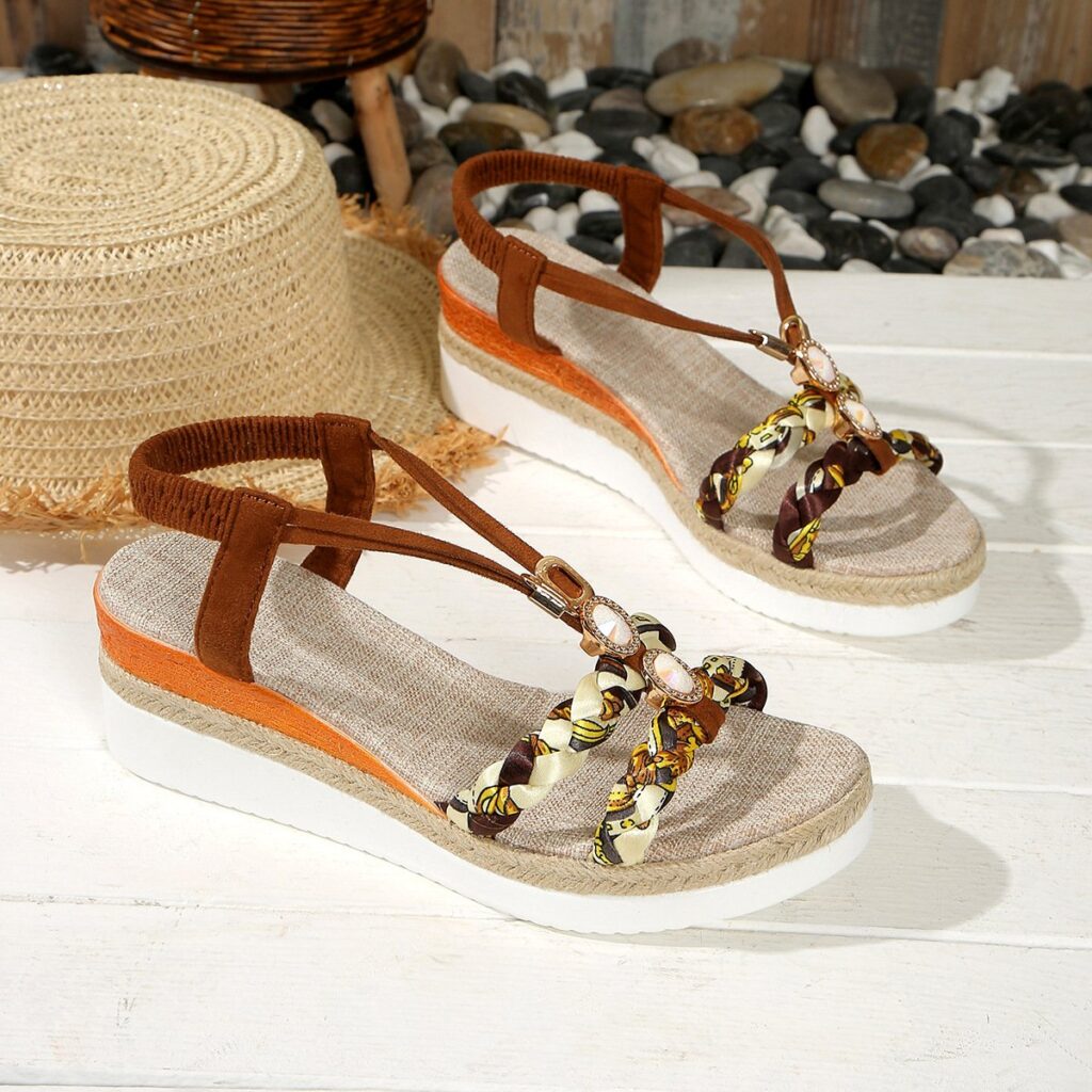 Classy Ballet Flats Open Toe Wedge Sandals