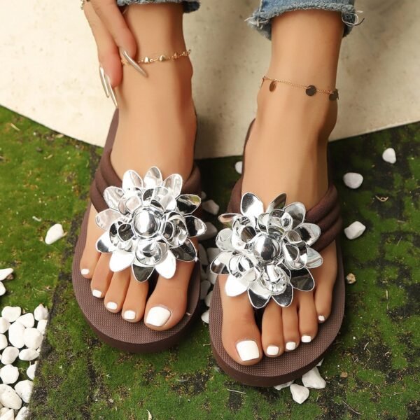 Classy Ballet Flats Toe Post Platform Sandals - Image 3