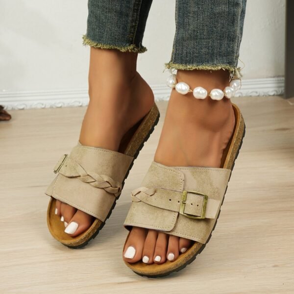 Classy Ballet Flats Open Toe Platform Sandals - Image 5