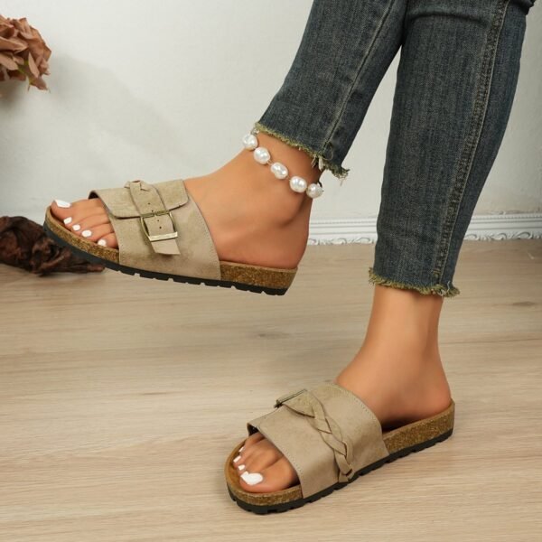 Classy Ballet Flats Open Toe Platform Sandals - Image 2