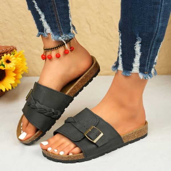 Classy Ballet Flats Open Toe Platform Sandals - Image 3