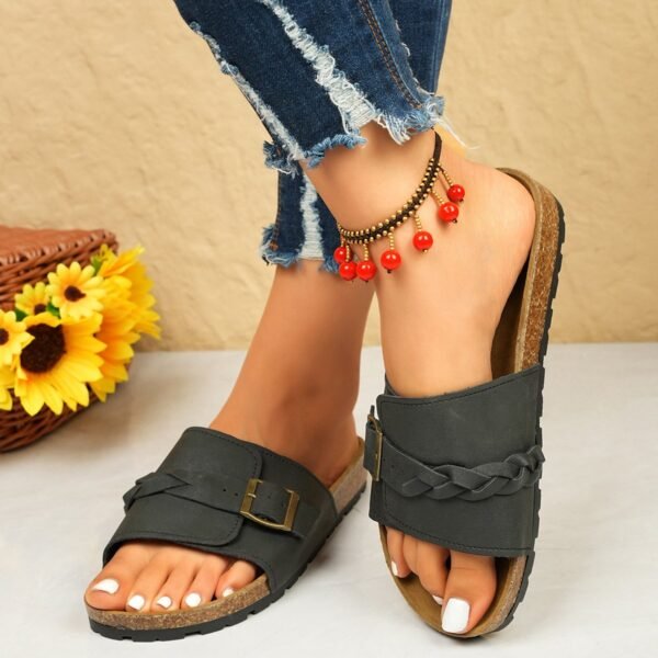 Classy Ballet Flats Open Toe Platform Sandals - Image 6