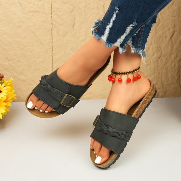 Classy Ballet Flats Open Toe Platform Sandals - Image 4
