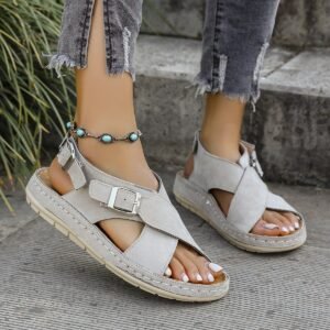 Classy Ballet Flats Open Toe Platform Sandals