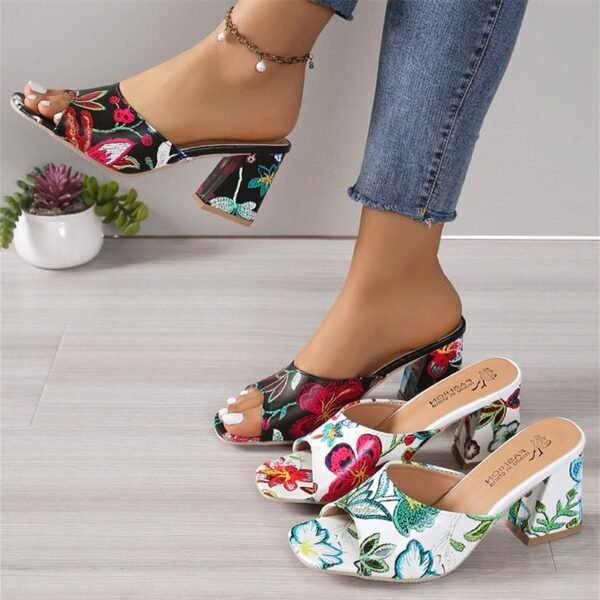 Mirage Platform Printed Block Heels Sandals