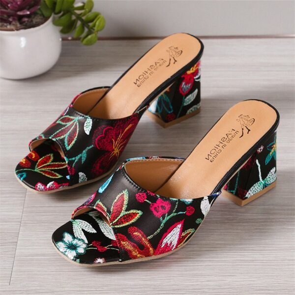 Mirage Platform Printed Block Heels Sandals - Image 7