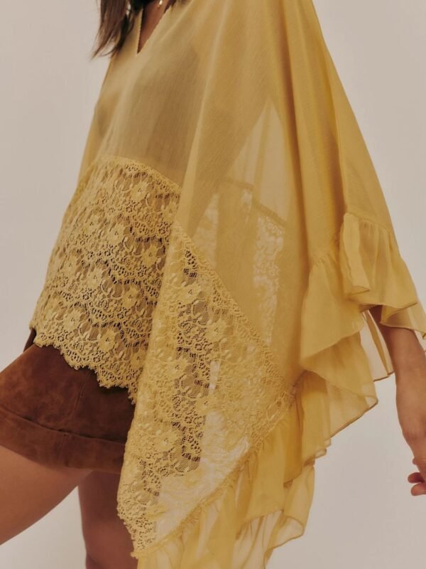 Sara Rue Lace V-Neck Ruffle Long Sleeve Cover-Up - Image 7